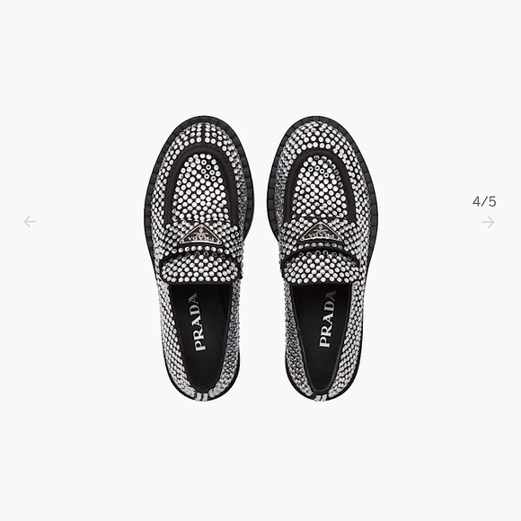 Authentic Satin rhinestone Prada loafers. New with box and auth card. - Picture 3 of 5
